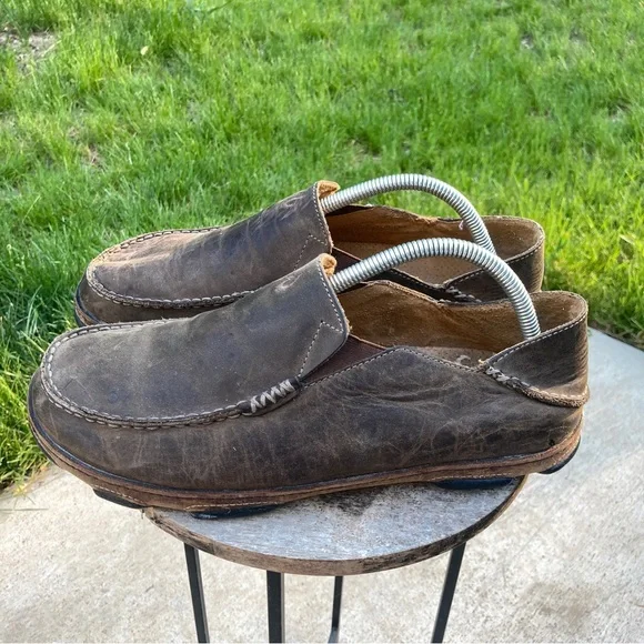 OluKai | Shoes | Olukai Moloa Brown Leather Slip On Beach  display picture 2